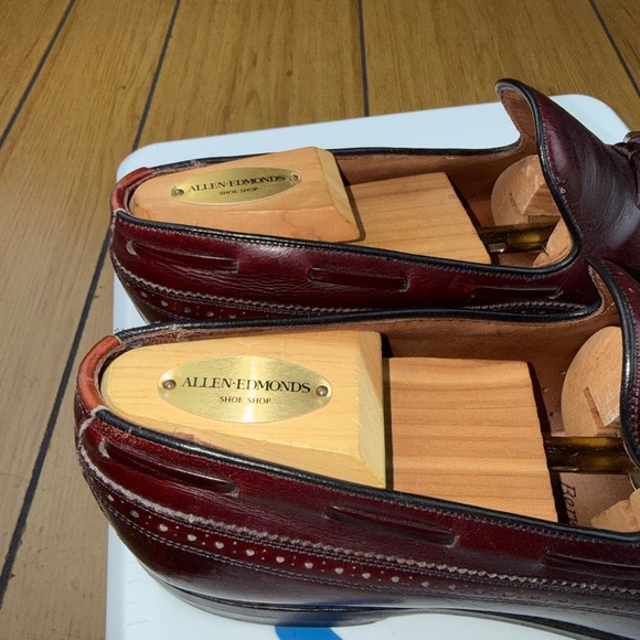 Allen Edmonds Berwick Burgundy Leather Wingtip Tassel Loafers Mens 11 A‎ 8873 main image 13
